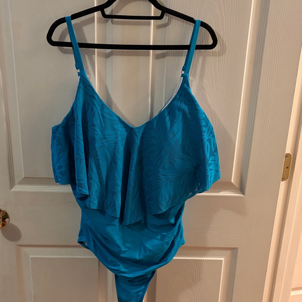 Bai Harbour Blue Ruffled One-Piece Swimsuit